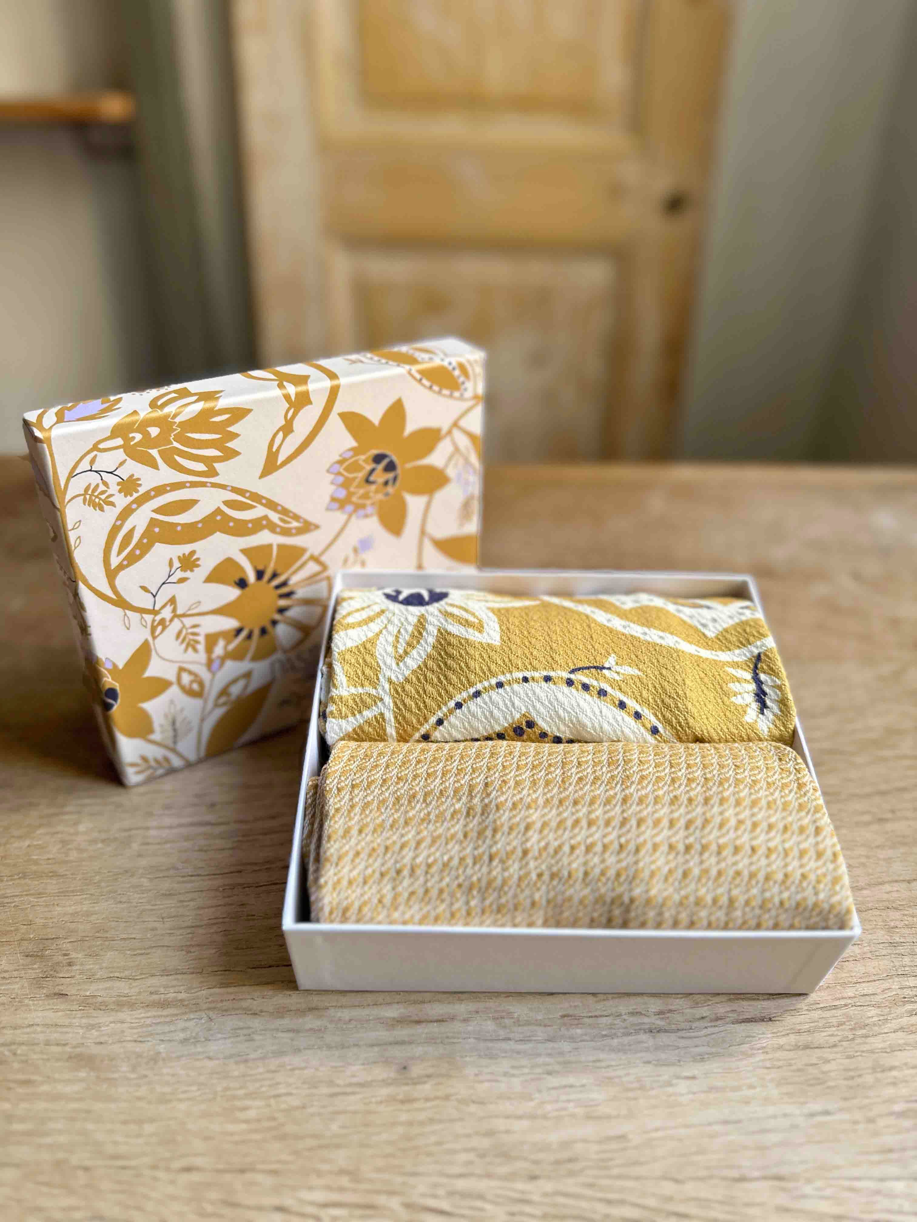 Le Coffret de Torchons Indienne Moutarde