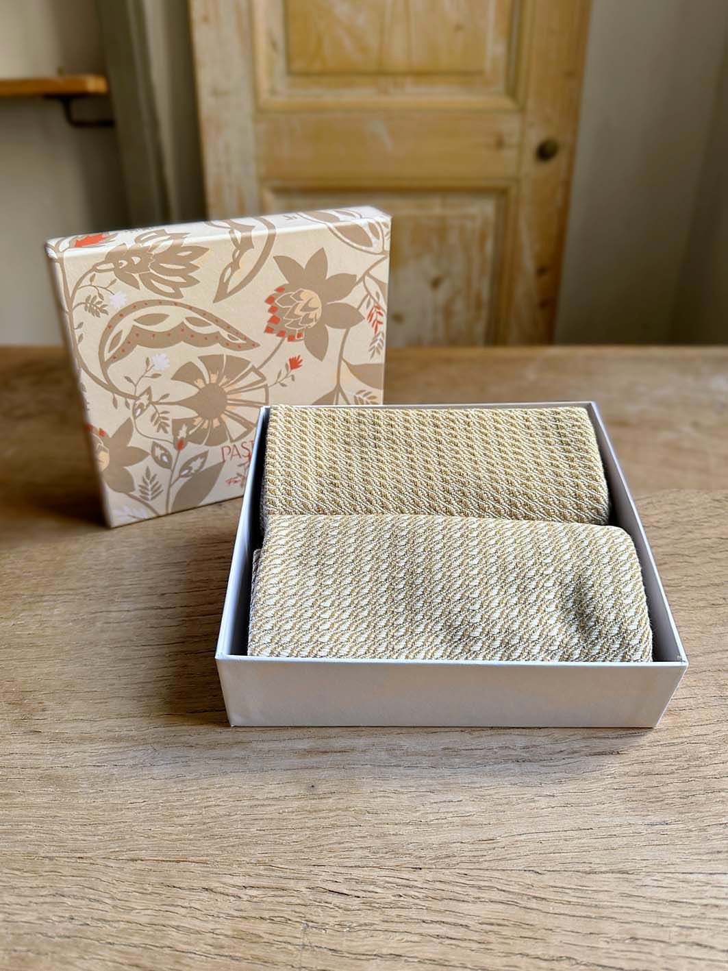 Le Coffret de Torchons Tissés Beige