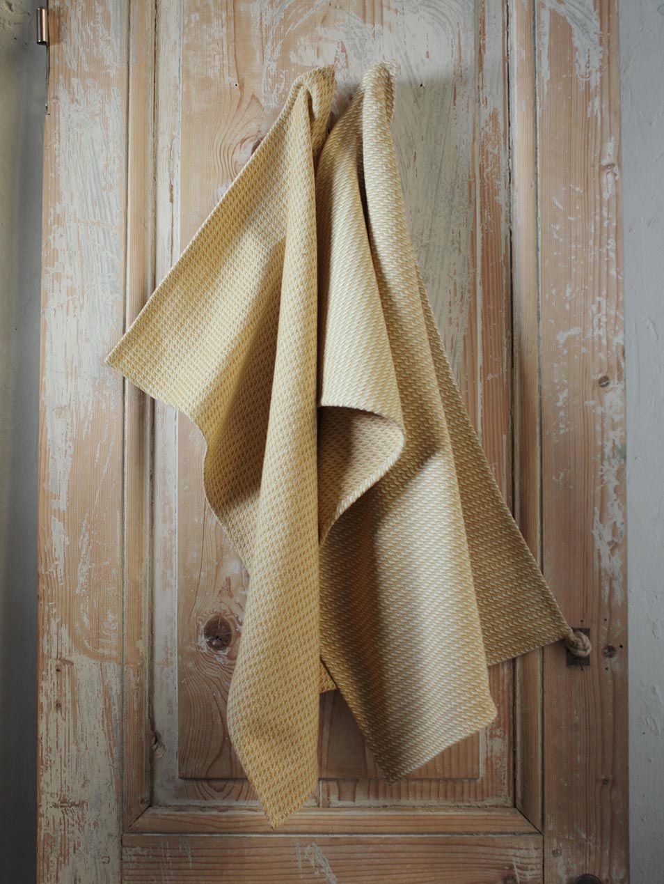 Le Coffret de Torchons Tissés Moutarde