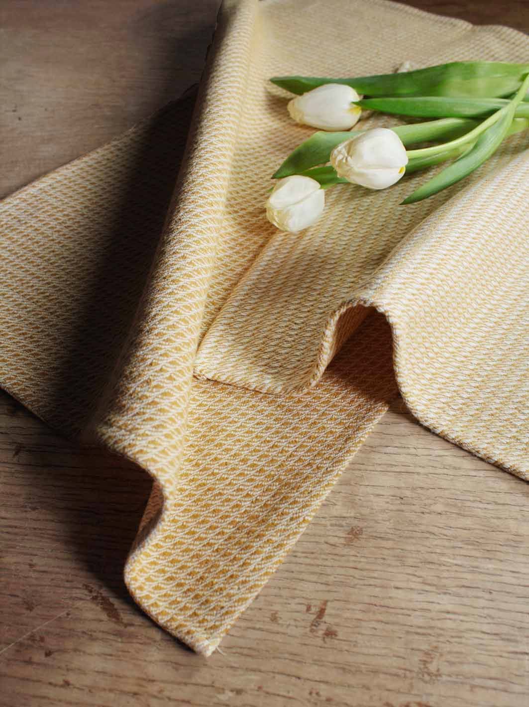 Le Coffret de Torchons Tissés Moutarde