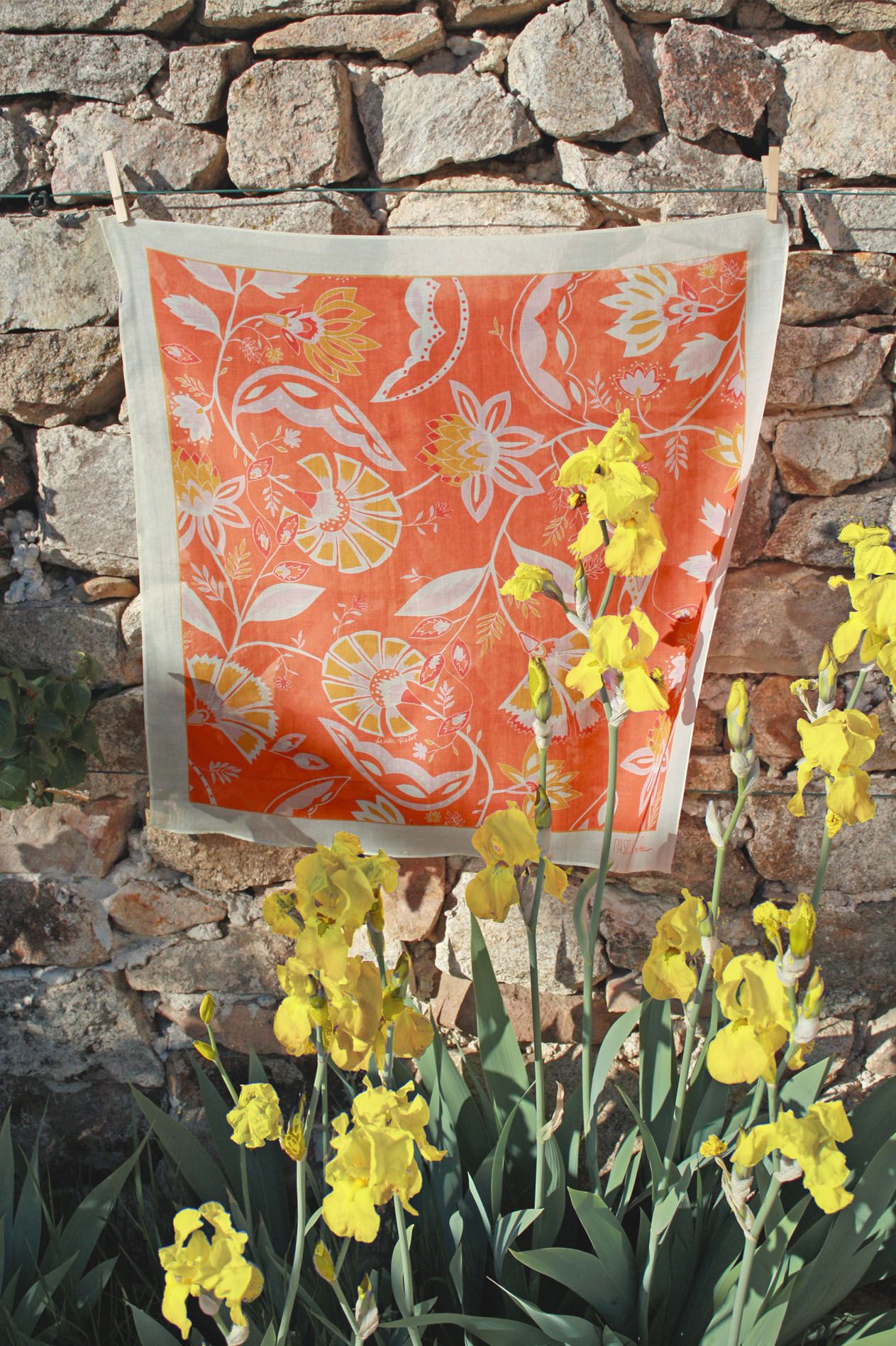 Le bandana de Soie Indienne Corail