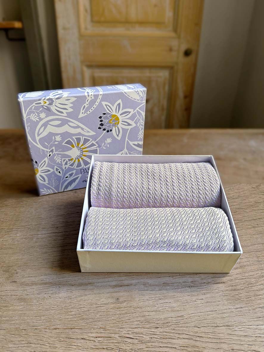 Le Coffret de Torchons Tissés Lavande